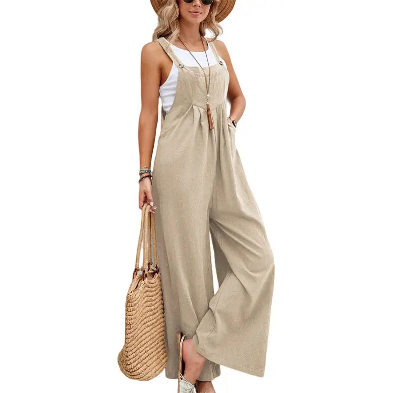 Women Long Bib Pants Overalls Casual Loose Rompers Jumpsuits With Pockets Angel Wishes