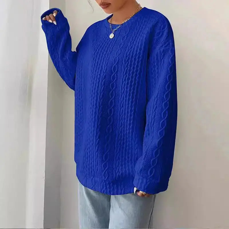 Women's Casual And Comfortable Jacquard Round Neck Sweater Angel Wishes