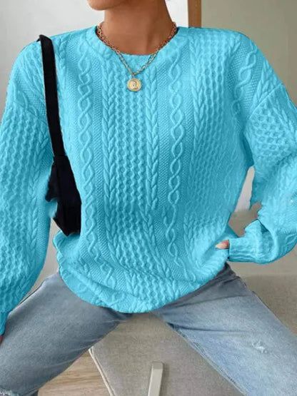 Women's Casual And Comfortable Jacquard Round Neck Sweater Angel Wishes