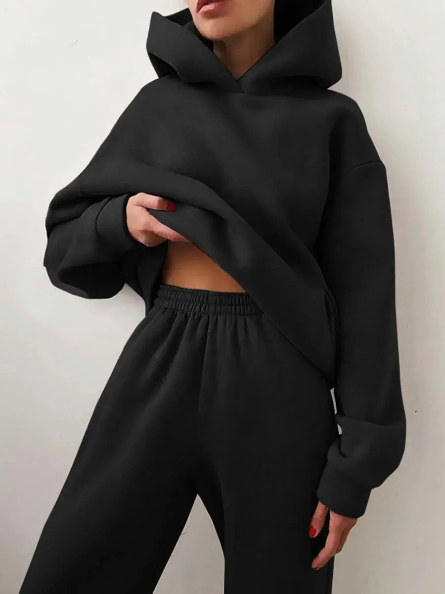 Women's Casual Hooded Sweater Two-piece Suit Clothes Hoodie Tracksuit Angel Wishes