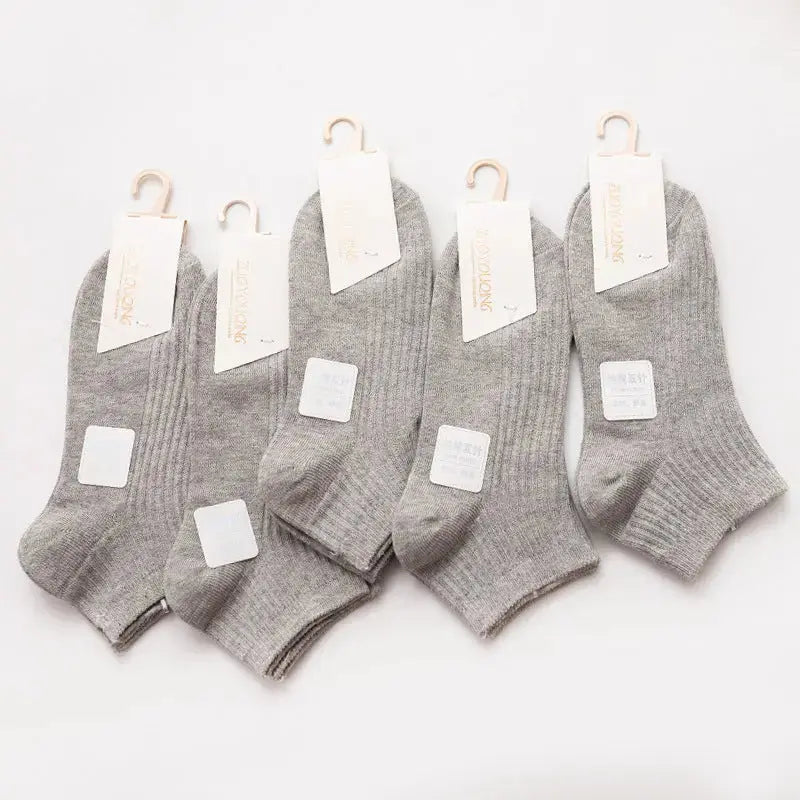 Women's Double Needle Solid Color Cotton Short Ankle Socks Angel Wishes