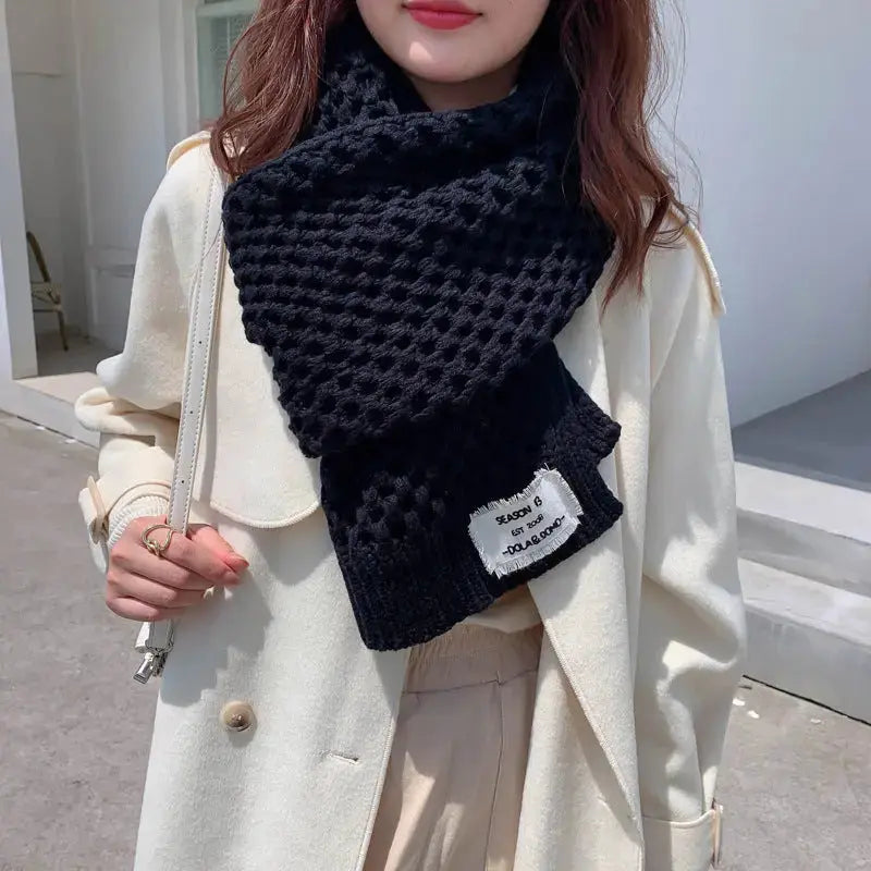 Women's Fashion Crochet Hollow Solid Color Scarf Angel Wishes