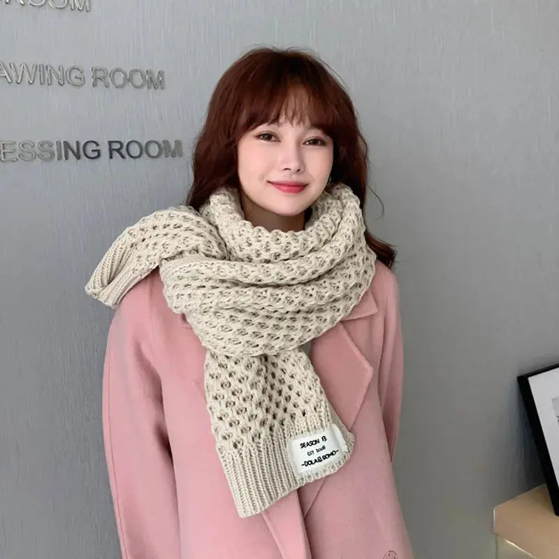 Women's Fashion Crochet Hollow Solid Color Scarf Angel Wishes