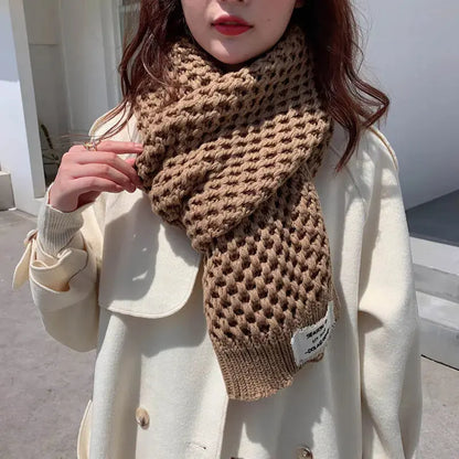 Women's Fashion Crochet Hollow Solid Color Scarf Angel Wishes