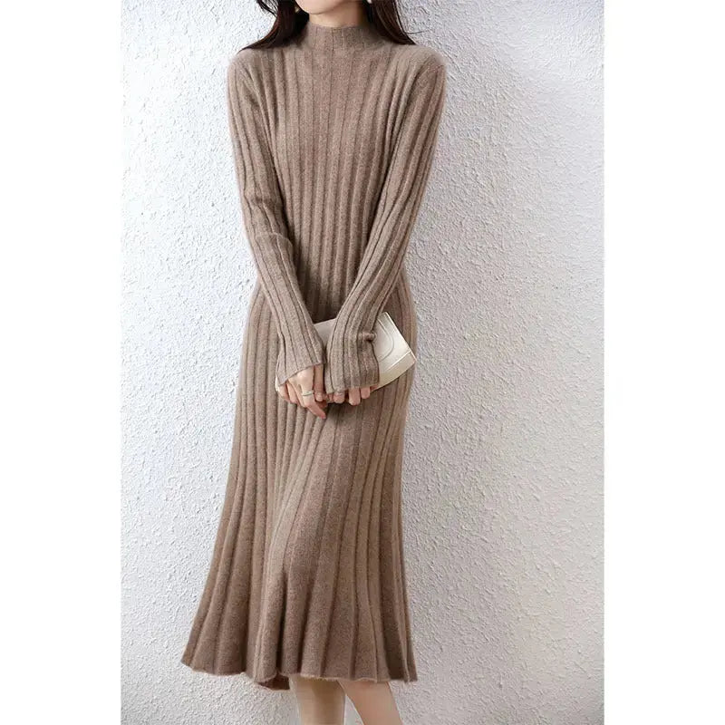 Women's Fashion Mid-length Wool Knitted Dress Angel Wishes