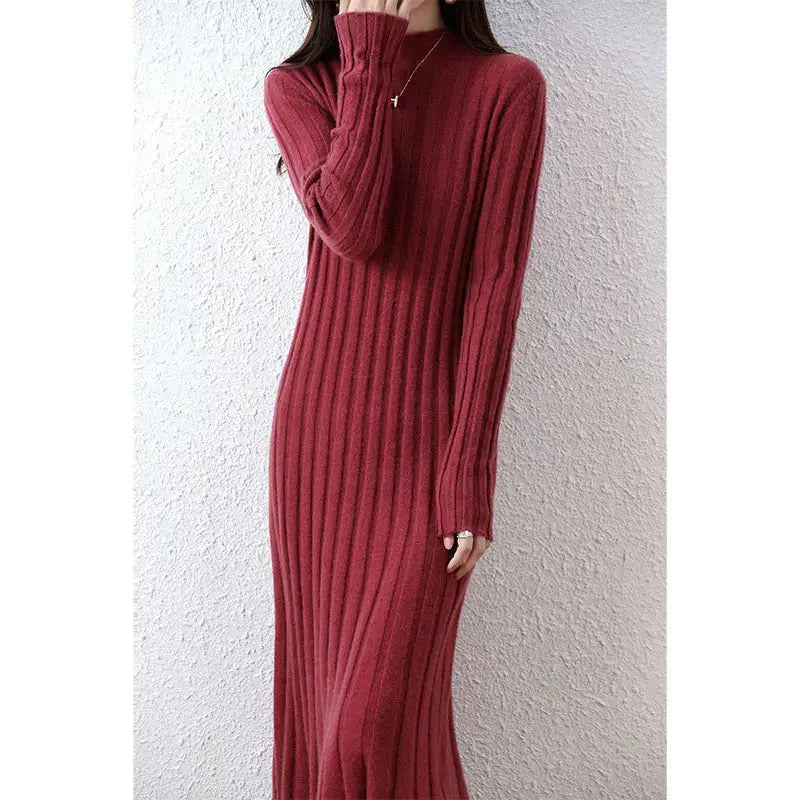 Women's Fashion Mid-length Wool Knitted Dress Angel Wishes