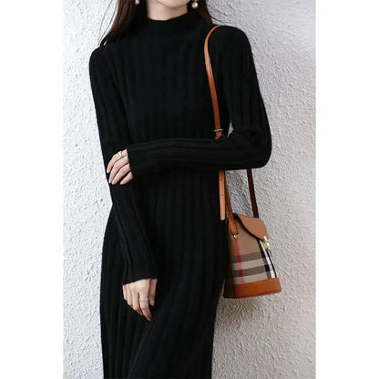 Women's Fashion Mid-length Wool Knitted Dress Angel Wishes