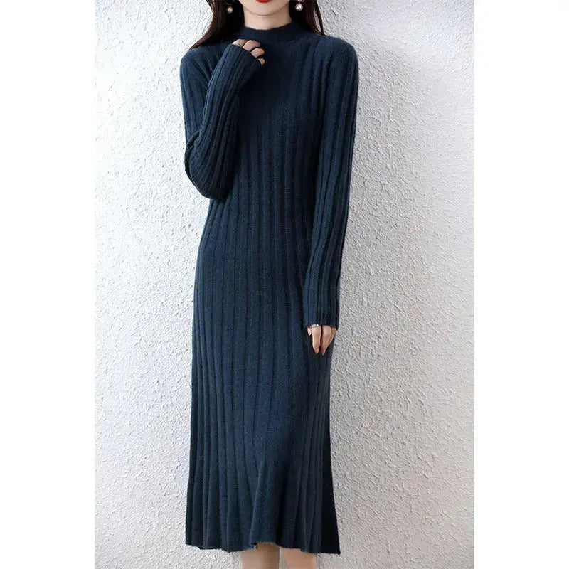 Women's Fashion Mid-length Wool Knitted Dress Angel Wishes