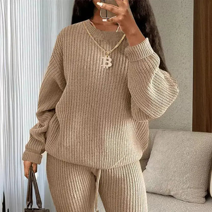 Women's Fashionable Knitted Wool Trousers Suit Angel Wishes