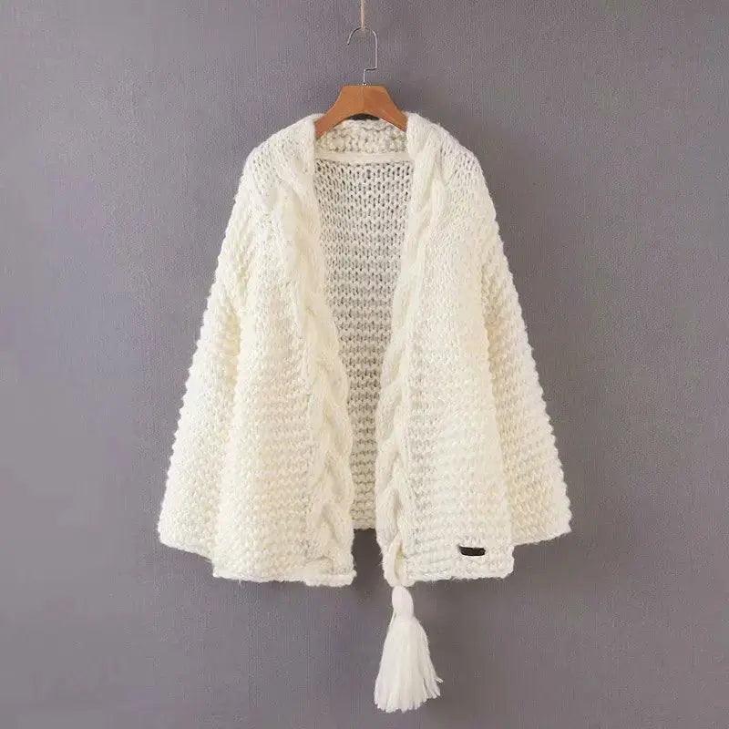 Knit Cardigan with Tassels Angel Wishes