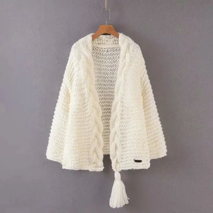 Knit Cardigan with Tassels Angel Wishes