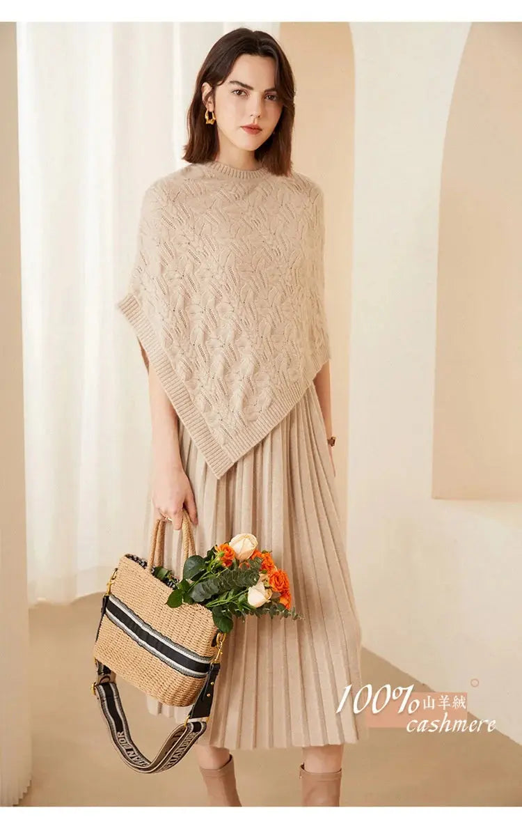 Round Neck Pullover Cloak Cashmere Shawl Angel Wishes