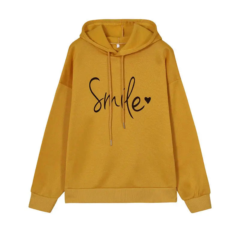 Women's Smile Printed Loose Sweatshirt Angel Wishes