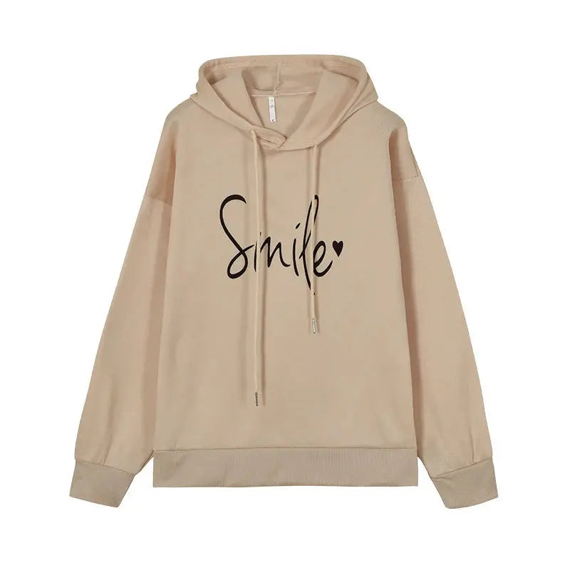 Women's Smile Printed Loose Sweatshirt Angel Wishes